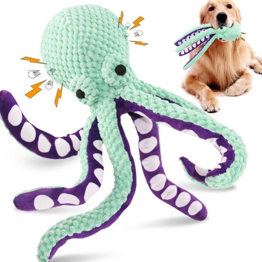Pulpo interactivo para perros - Juguete antiestrés que evita el aburrimiento